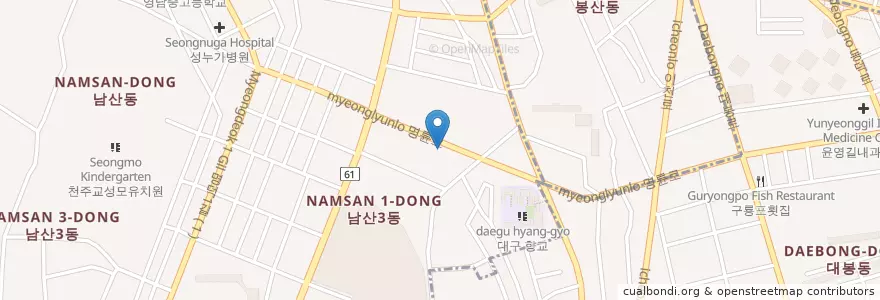 Mapa de ubicacion de Daegu Provincial Police Agency en South Korea, Daegu, Jung-Gu, Namsan-Dong.