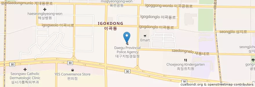 Mapa de ubicacion de 대구성서경찰서 en Korea Selatan, Daegu, 달서구, 이곡동.
