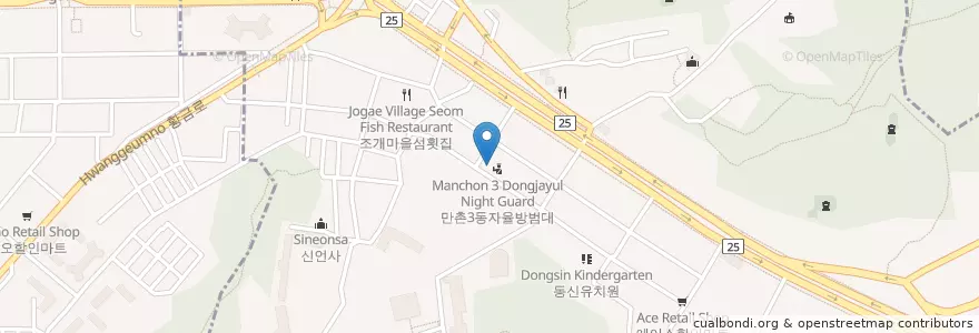 Mapa de ubicacion de 만촌3동자율방범대 en Güney Kore, Daegu, 수성구, 만촌동.