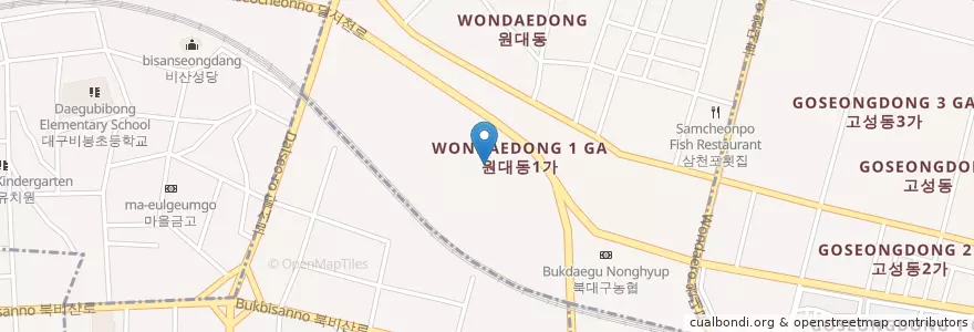 Mapa de ubicacion de 원대동자율방범대 en Corea Del Sud, Daegu, 서구, 원대동.