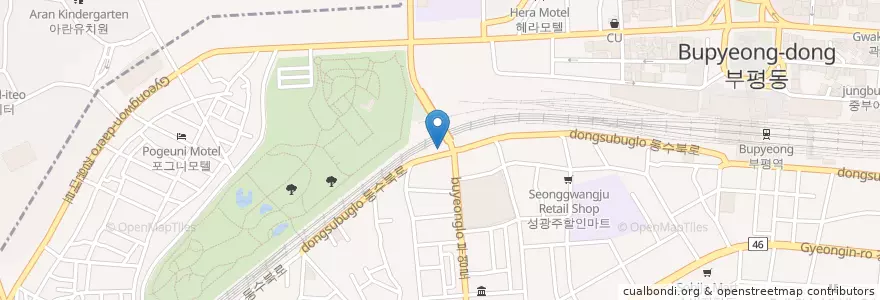 Mapa de ubicacion de 역전지구대자율방범대 en Corea Del Sur, Incheon, 부평구, 부평동.