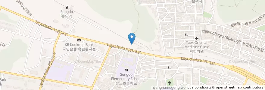 Mapa de ubicacion de 옥련치안센터 en 대한민국, 인천, 연수구.