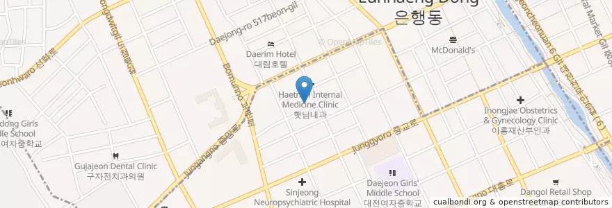 Mapa de ubicacion de 대전중부경찰서 en 韩国/南韓, 大田, 中區, 대흥동.
