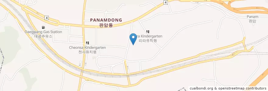 Mapa de ubicacion de 판암동자율방범대 en 대한민국, 대전, 동구, 판암동.