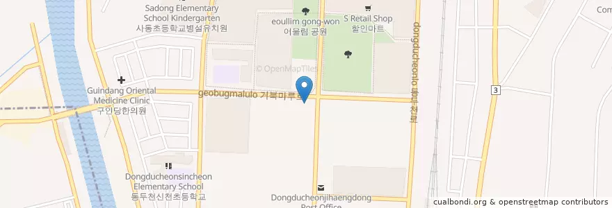 Mapa de ubicacion de 송내파출소 en Korea Selatan, Gyeonggi, 동두천시.