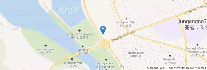 Mapa de ubicacion de 춘천경찰서 서부지구대 en Zuid-Korea, Gangwon-Do.