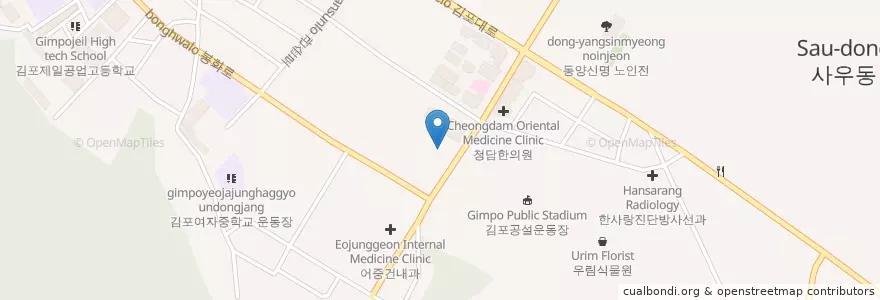 Mapa de ubicacion de 김포경찰서 사우지구대 en Республика Корея, Кёнгидо, 김포시.