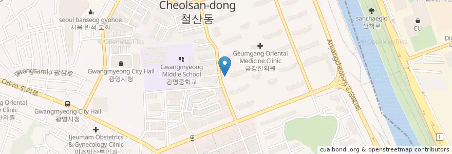 Mapa de ubicacion de 광명경찰서 철산지구대 en کره جنوبی, گیونگی-دو, 광명시.