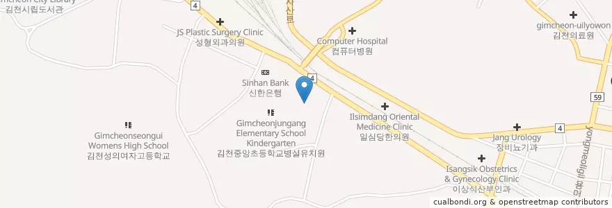 Mapa de ubicacion de 김천경찰서 en Республика Корея, Кёнсан-Пукто, 김천시.