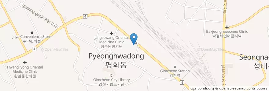 Mapa de ubicacion de 김천경찰서 en Zuid-Korea, Gyeongsangbuk-Do, 김천시.