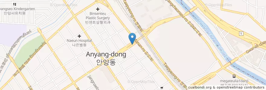 Mapa de ubicacion de Anyang Police Station en South Korea, Gyeonggi-Do, Anyang-Si, 만안구.