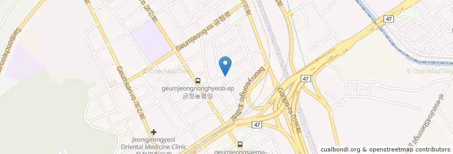 Mapa de ubicacion de 군포경찰서 금정파출소 en Corée Du Sud, Gyeonggi, 군포시, 금정동.