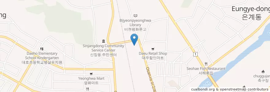 Mapa de ubicacion de Gwoldong Community Policing Center en South Korea, Gyeonggi-Do, Osan-Si.