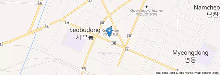 Mapa de ubicacion de 제천경찰서 en Güney Kore, 충청북도, 제천시.