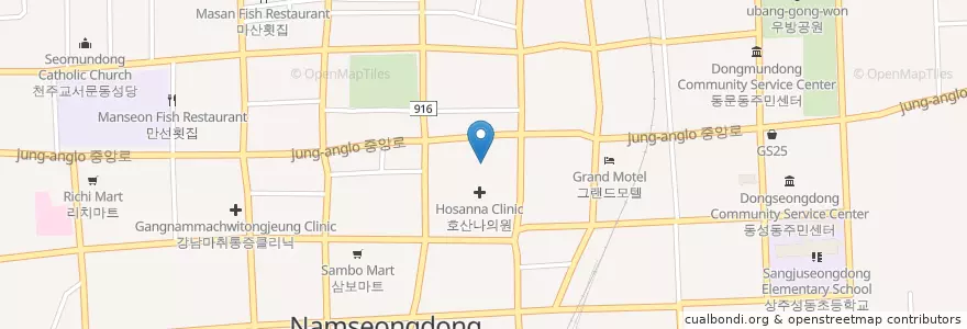 Mapa de ubicacion de Sangju Police Station en South Korea, Gyeongsangbuk-Do, Sangju-Si.