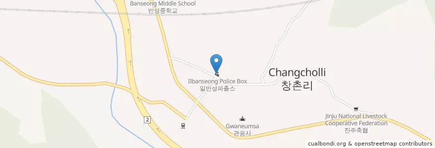 Mapa de ubicacion de 일반성파출소 en كوريا الجنوبية, 경상남도, 진주시.