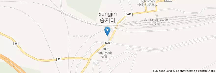 Mapa de ubicacion de 삼랑진치안센터 en 대한민국, 경상남도, 밀양시.