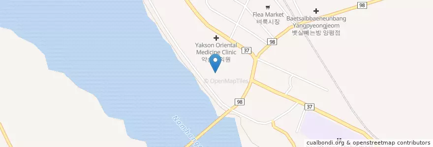 Mapa de ubicacion de 양평경찰서 en 대한민국, 경기도, 양평군.