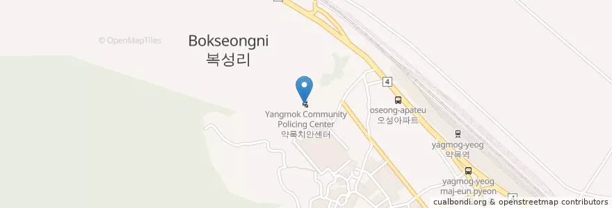 Mapa de ubicacion de 약목치안센터 en Corea Del Sur, Gyeongsang Del Norte, 칠곡군.