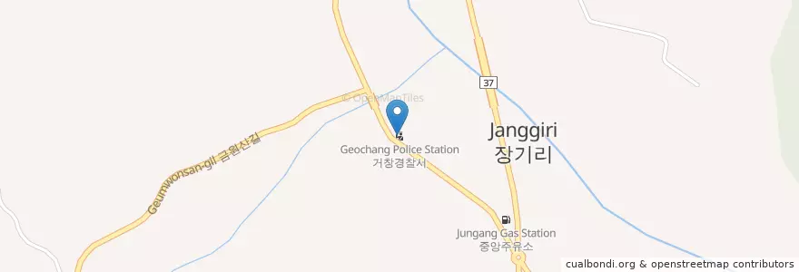 Mapa de ubicacion de 거창경찰서 Geochang Police Station en كوريا الجنوبية, 경상남도, 거창군.