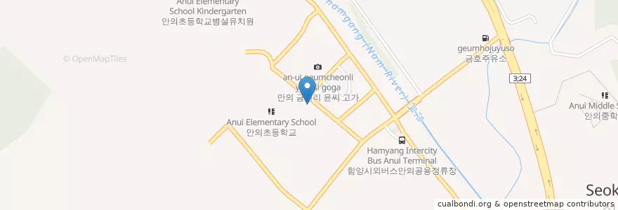 Mapa de ubicacion de 함양경찰서 en Республика Корея, Кёнсан-Намдо, 함양군.