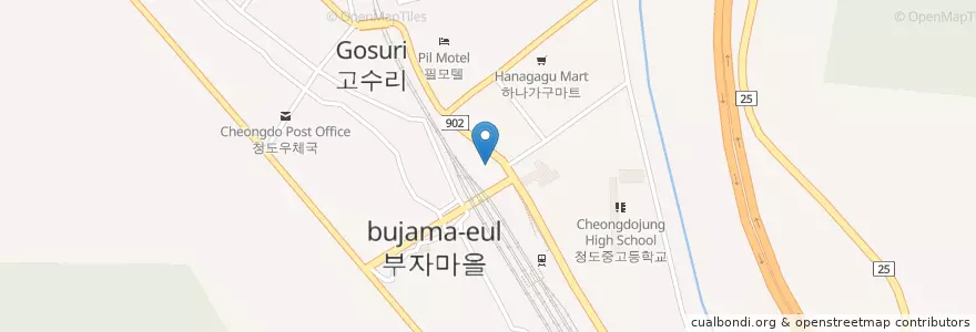 Mapa de ubicacion de 청도경찰서 중부지구대 en Corea Del Sur, Gyeongsang Del Norte, 청도군, 청도읍.