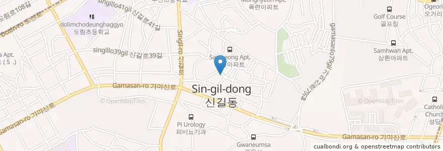 Mapa de ubicacion de 대영고등학교 en Güney Kore, Seul, 영등포구, 신길4동.