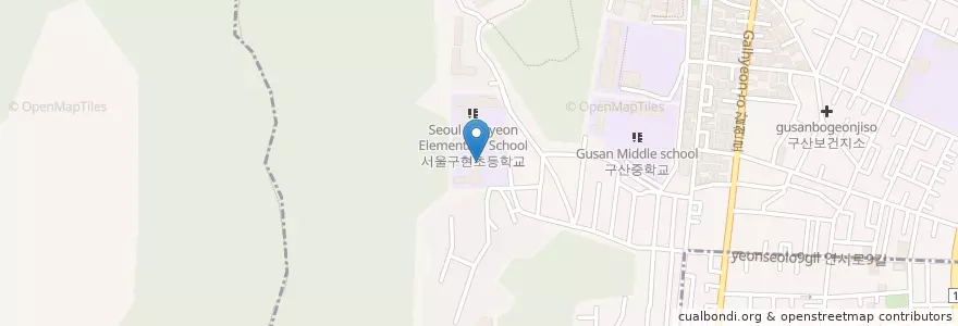 Mapa de ubicacion de 은평고등학교 en 大韓民国, ソウル, 恩平区, 구산동.