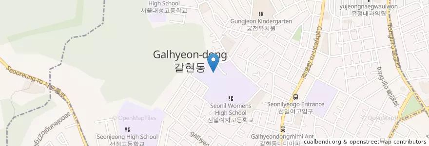 Mapa de ubicacion de 선일이비즈니스고등학교 en 韩国/南韓, 首尔, 恩平区, 갈현2동.