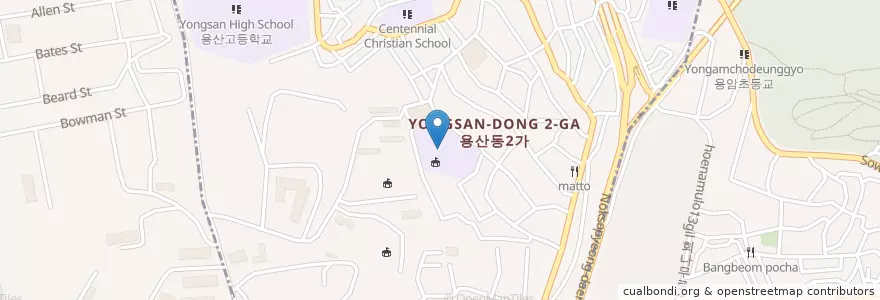 Mapa de ubicacion de Boseong Womens High School en South Korea, Seoul, Yongsan-Gu, Yongsan 2(I)-Ga-Dong.