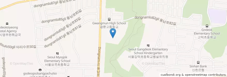 Mapa de ubicacion de 현강여자정보고등학교 en 韩国/南韓, 首尔, 江東區, 고덕2동, 고덕동.