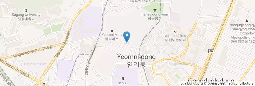 Mapa de ubicacion de 일성여자중고등학교 en Korea Selatan, 서울, 마포구, 염리동.
