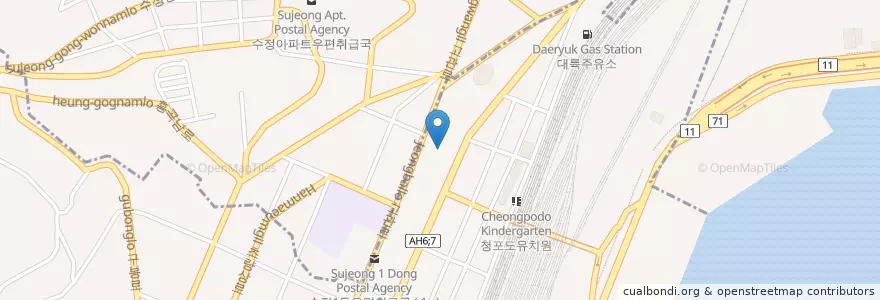 Mapa de ubicacion de 부산국제영화고등학교 en Güney Kore, Busan, 동구, 초량동.