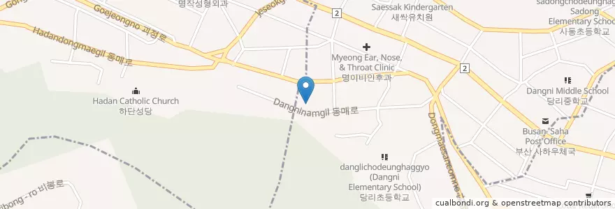 Mapa de ubicacion de 대광발명과학고등학교 en Südkorea, Busan, Saha-Gu, Dangni-Dong.