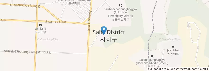 Mapa de ubicacion de 성일여자고등학교 en 대한민국, 부산, 사하구, 신평동.