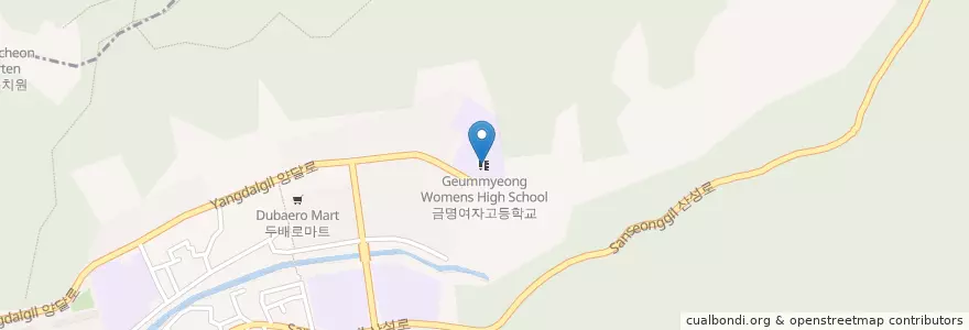 Mapa de ubicacion de 금명여자고등학교 en Coreia Do Sul, Busan, 북구, 화명동.