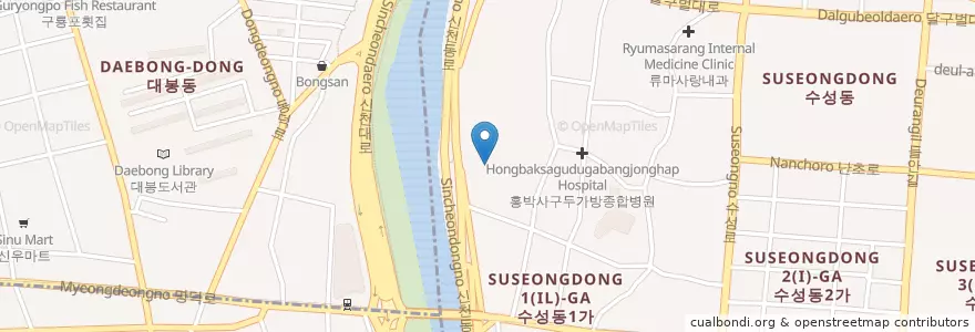 Mapa de ubicacion de 남산고등학교 en 韩国/南韓, 大邱, 中區, 수성동.
