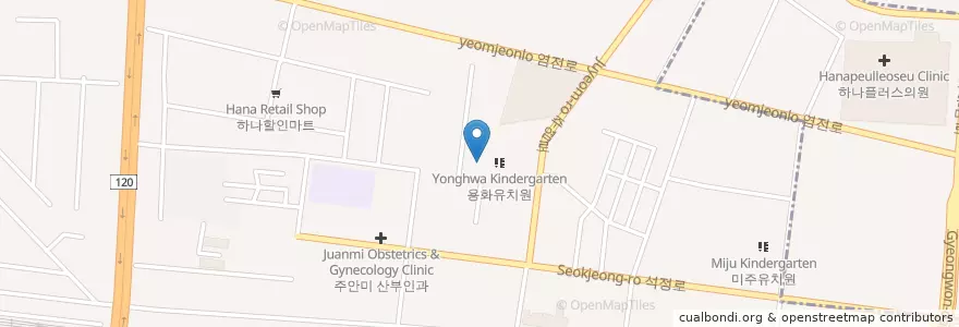 Mapa de ubicacion de Hangilyagan High School en South Korea, Incheon, Michuhol-Gu.