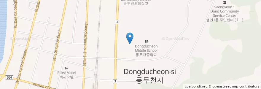 Mapa de ubicacion de 동두천고등학교 en Республика Корея, Кёнгидо, 동두천시.