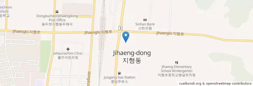 Mapa de ubicacion de 동두천중앙고등학교 en كوريا الجنوبية, 경기도, 동두천시.
