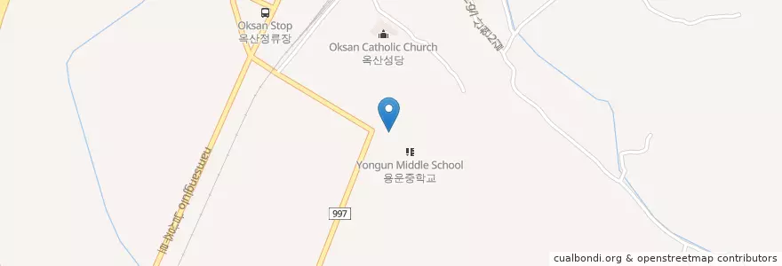 Mapa de ubicacion de 상주용운고등학교 en Corée Du Sud, Gyeongsang Du Nord, 상주시.