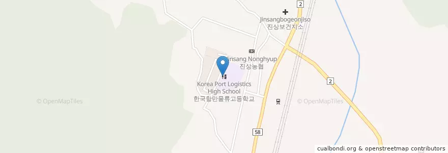 Mapa de ubicacion de 한국항만물류고등학교 en Südkorea, Jeollanam-Do, 광양시.