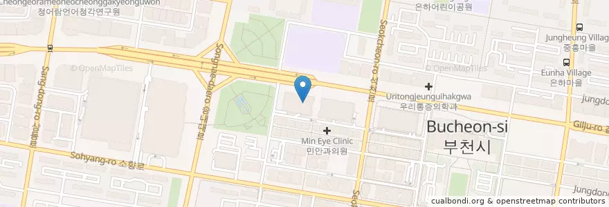 Mapa de ubicacion de CGV 부천 en 韩国/南韓, 京畿道, 富川市.