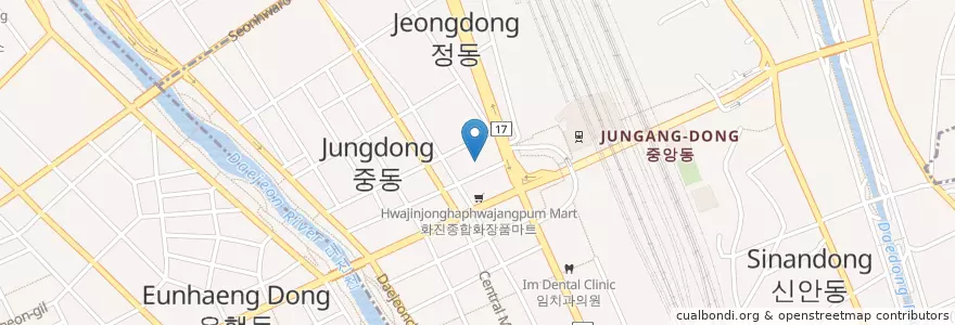 Mapa de ubicacion de MCV아카데미극장 en 대한민국, 대전, 동구, 중앙동.