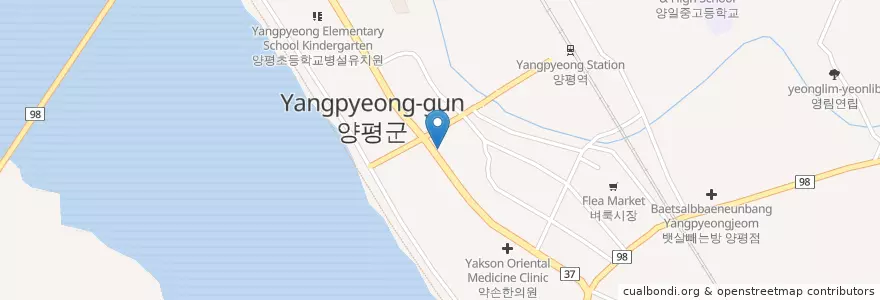 Mapa de ubicacion de 양평시네마 en Corea Del Sur, Gyeonggi, 양평군.