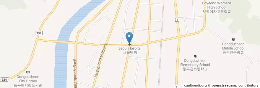 Mapa de ubicacion de 동광극장 en Республика Корея, Кёнгидо, 동두천시.