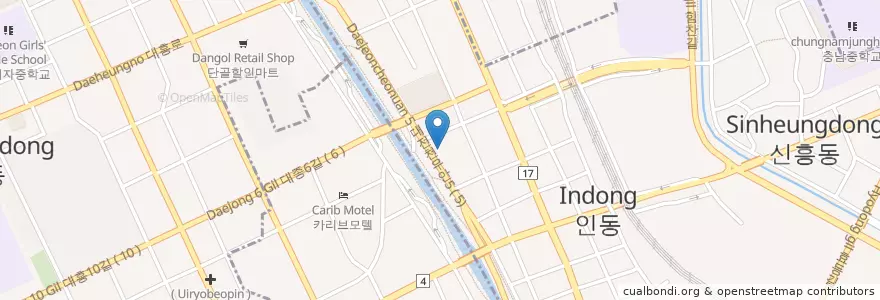 Mapa de ubicacion de 동화극장 en Corea Del Sud, Daejeon, 동구, 신인동.