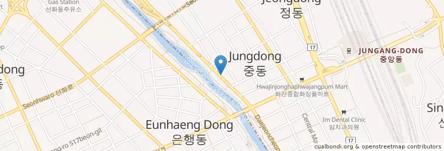 Mapa de ubicacion de 신도극장 en 대한민국, 대전, 동구, 중앙동.