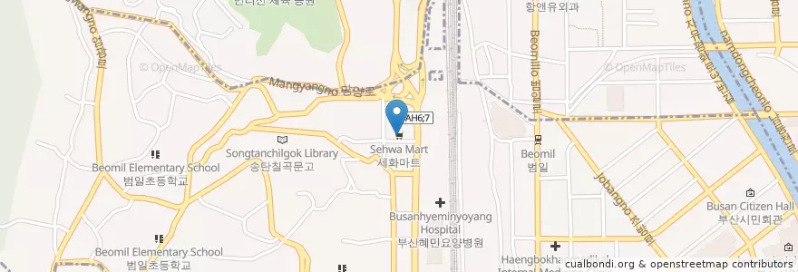Mapa de ubicacion de 보림극장 en 大韓民国, 釜山, 凡川洞, 凡一洞.