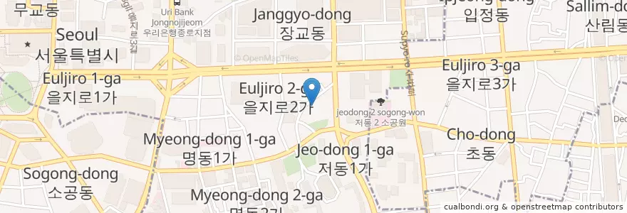 Mapa de ubicacion de 홍제극장 en کره جنوبی, سئول, 명동.